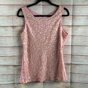 NWT Pretty Guide Sequined Pale Pink Tank Top